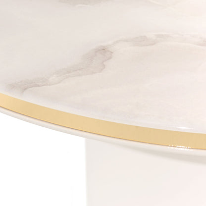 Gineverra - Round Cocktail Table - Ivory Gold