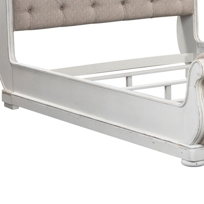 Magnolia Manor - Upholstered Sleigh Bed Rails - Antique White