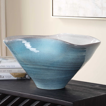 Blue Crest - Ceramic Bowl - Blue
