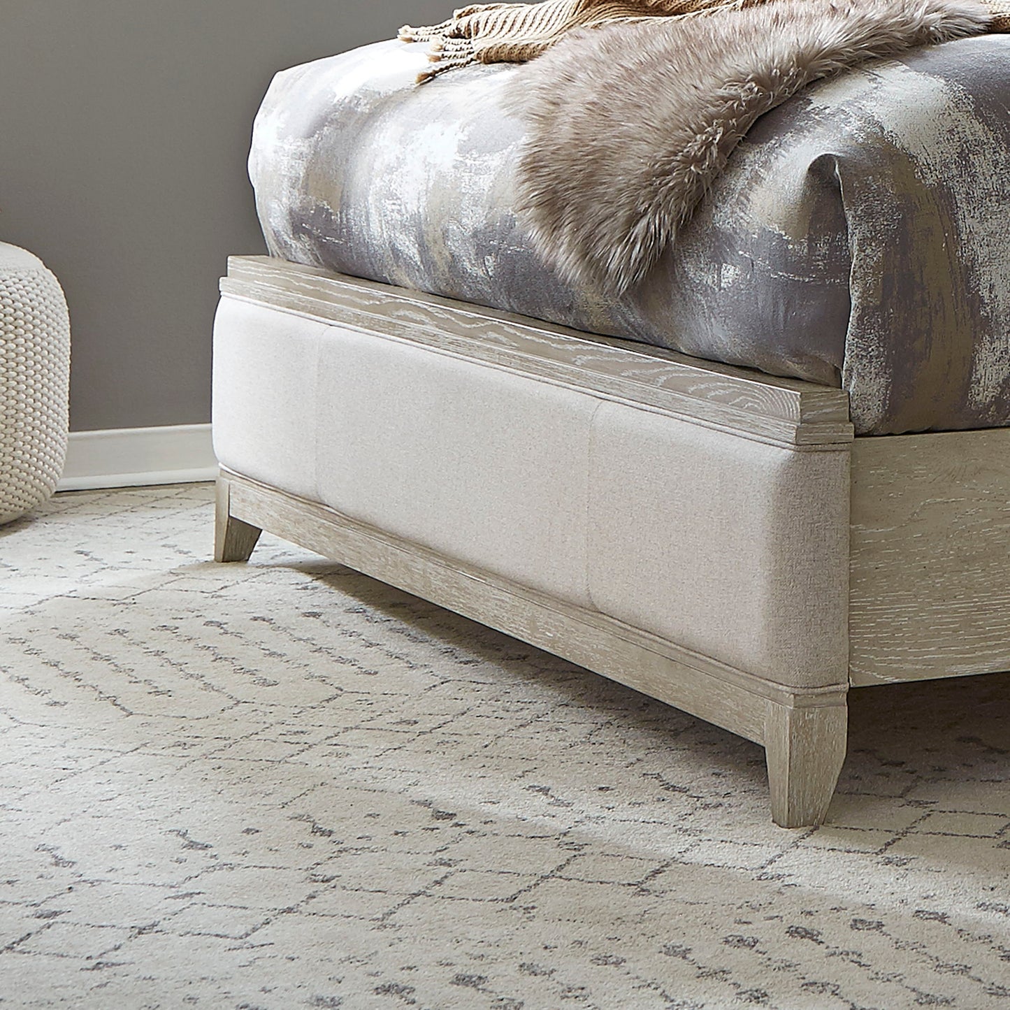Belmar - King Upholstered Panel Footboard - Washed Taupe