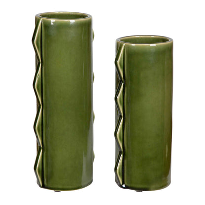 Meander - Vases (Set of 2) - Green
