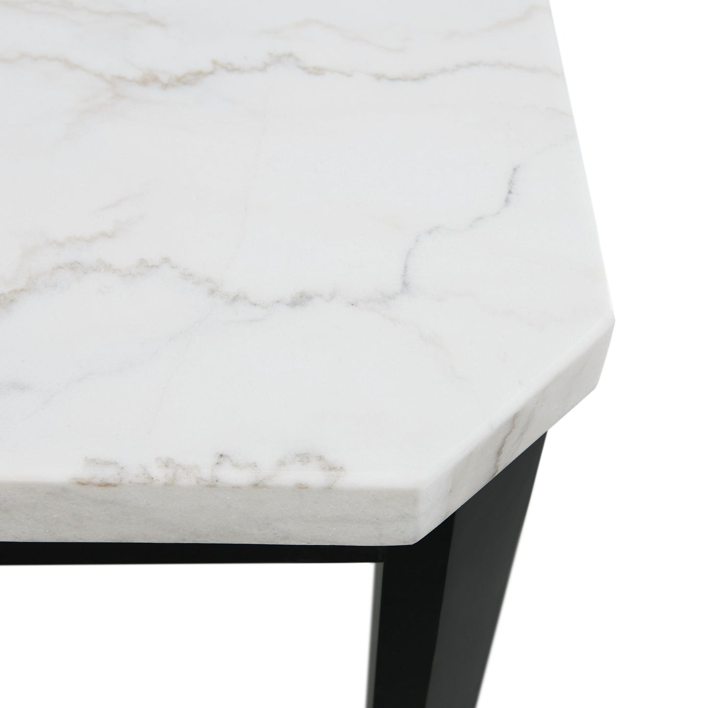Francesca - 5 Piece Square Counter Dining Set (Table & Four Chairs) - White Marble