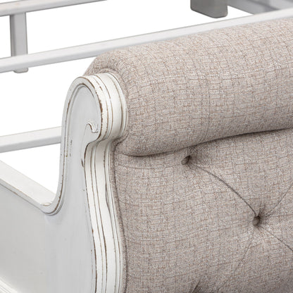Magnolia Manor - King Upholstered Sleigh Footboard - Antique White