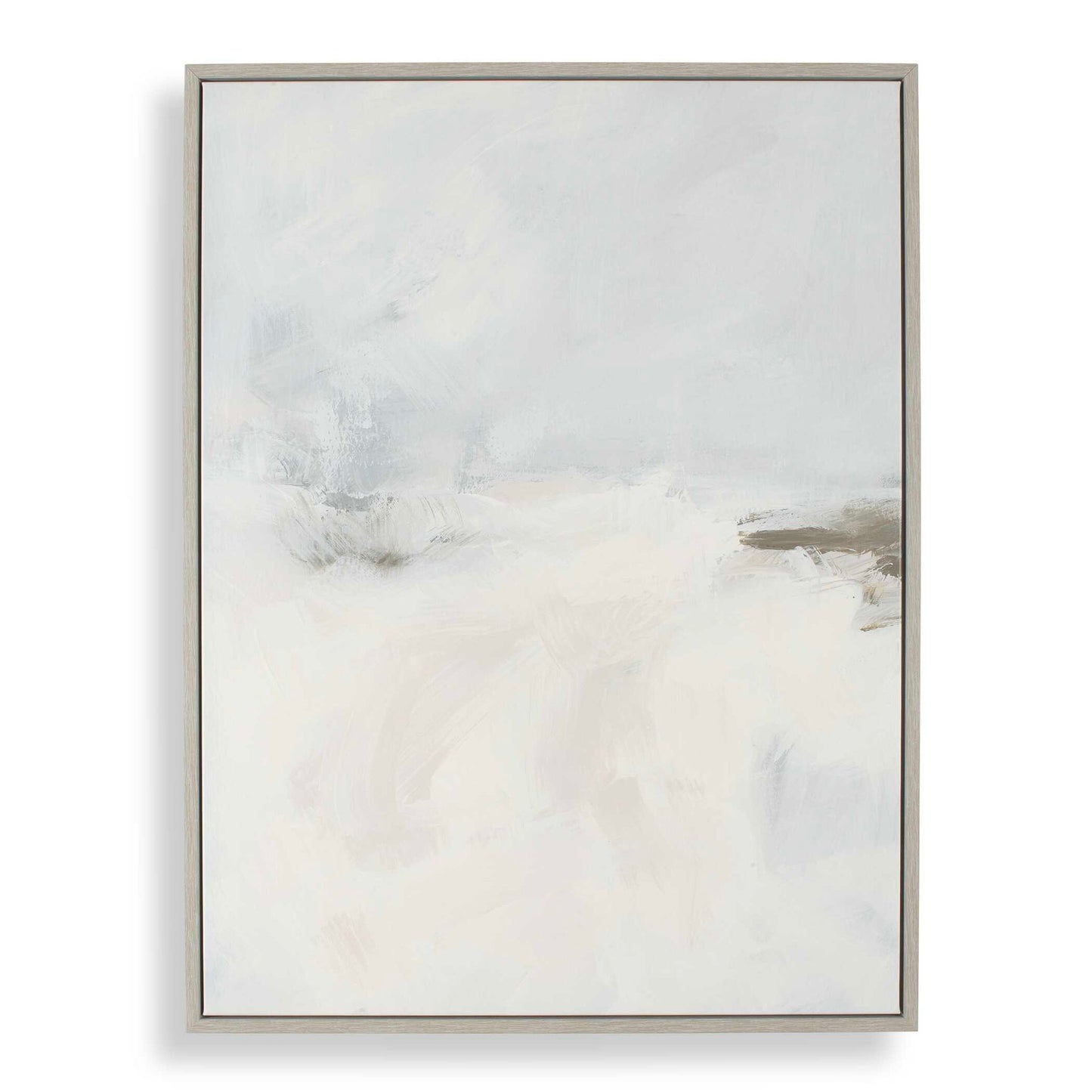 Simple Serenity - Framed Abstract Art - White / Light Blue