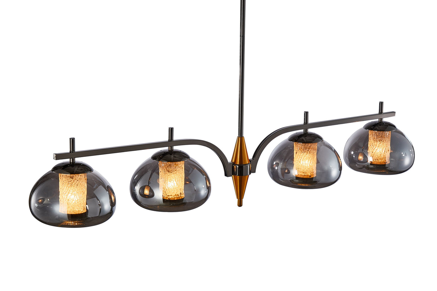Michael Amini Lighting - Ember 4-Light LED Chandelier - Smoke / Black Pearl