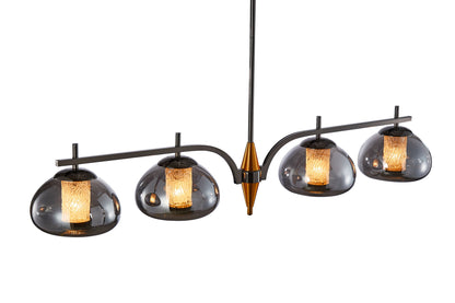 Michael Amini Lighting - Ember 4-Light LED Chandelier - Smoke / Black Pearl
