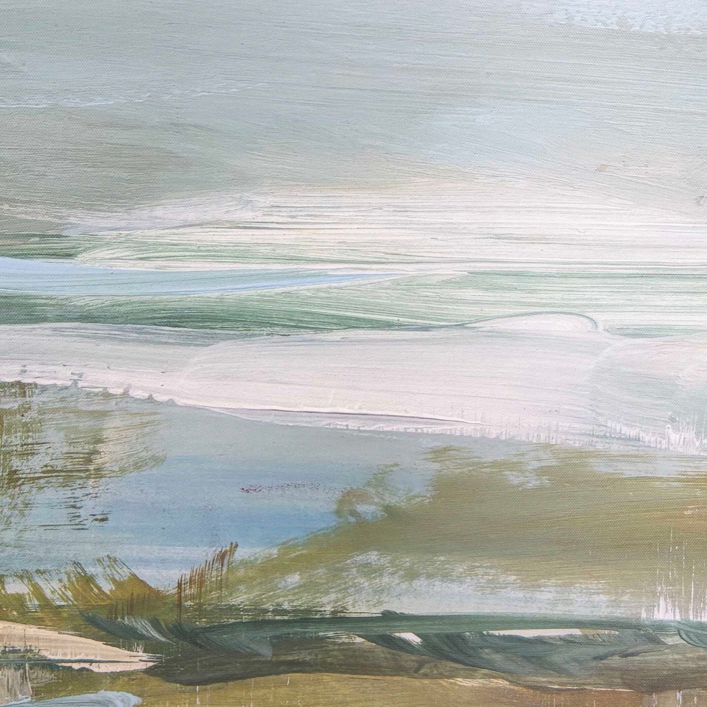 Lush Valley - Framed Canvas - Light Blue