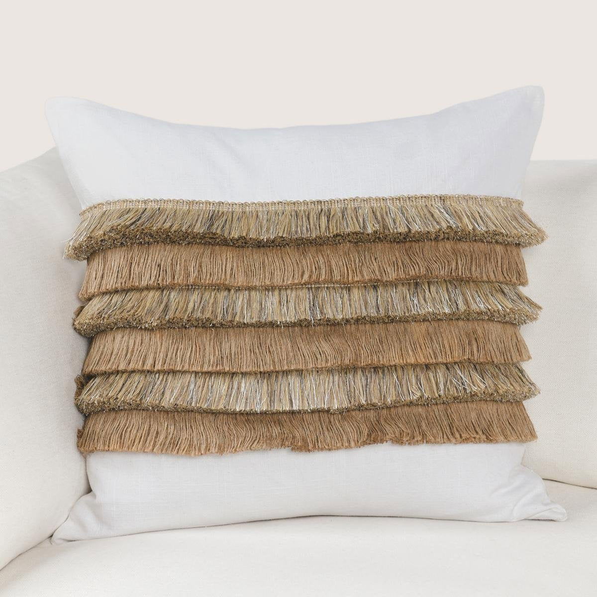Radiant Oasis - 22" x 22" Safi Pillow - Ivory / Natural