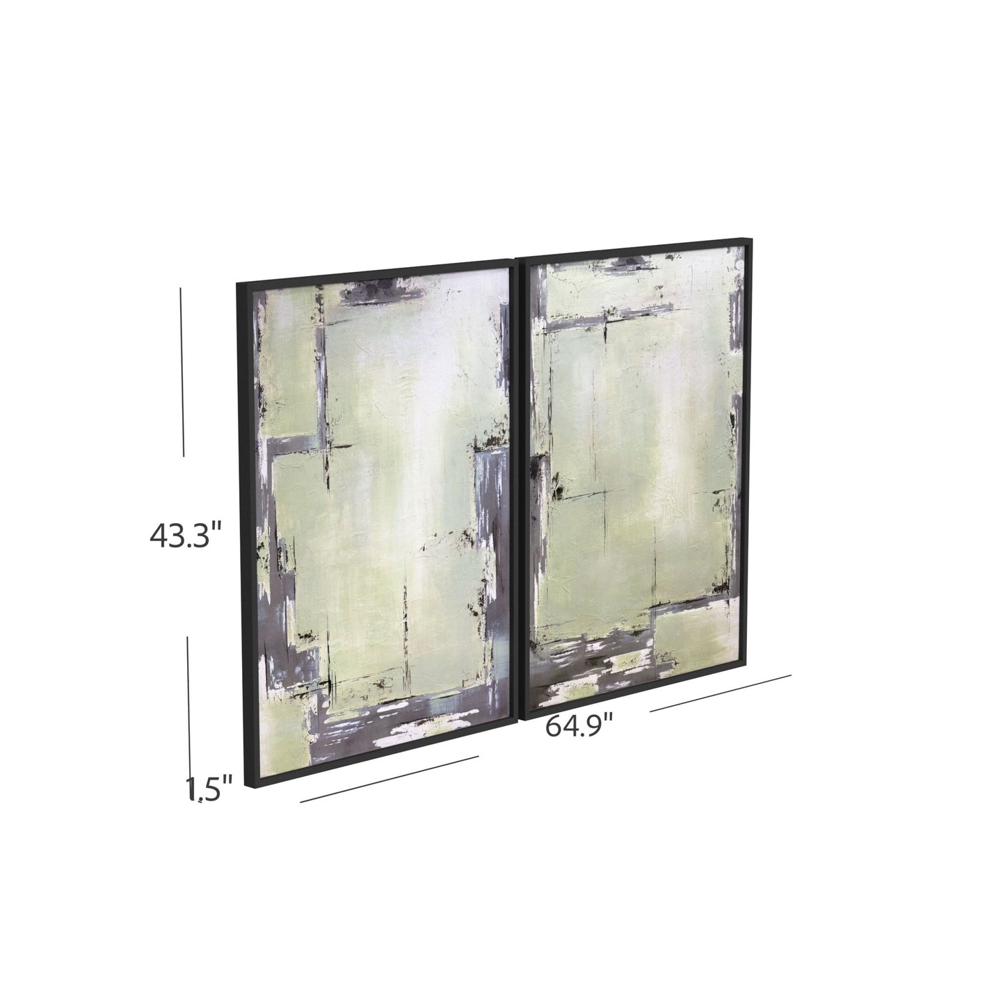 Framed Canvas Sherwood Gates (Set of 2) - Black