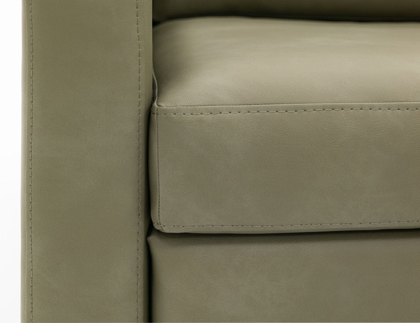 Natural Teca - Armchair - Olive Green