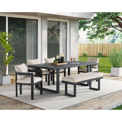 Playa - Dining Table - Dark Gray / Beige
