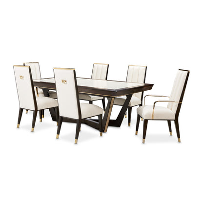 Belmont Place - Rectangular Dining Table - White / Dark Brown