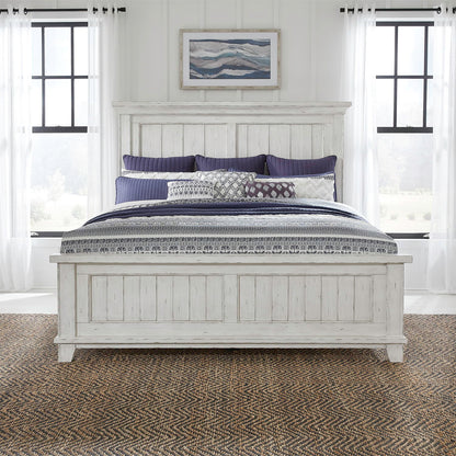 River Place - California King Panel Bed Rails - Riverstone White & Tobacco
