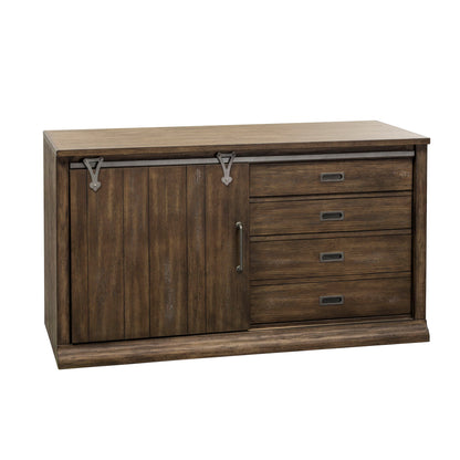 Stone Brook - Computer Credenza - Rustic Saddle