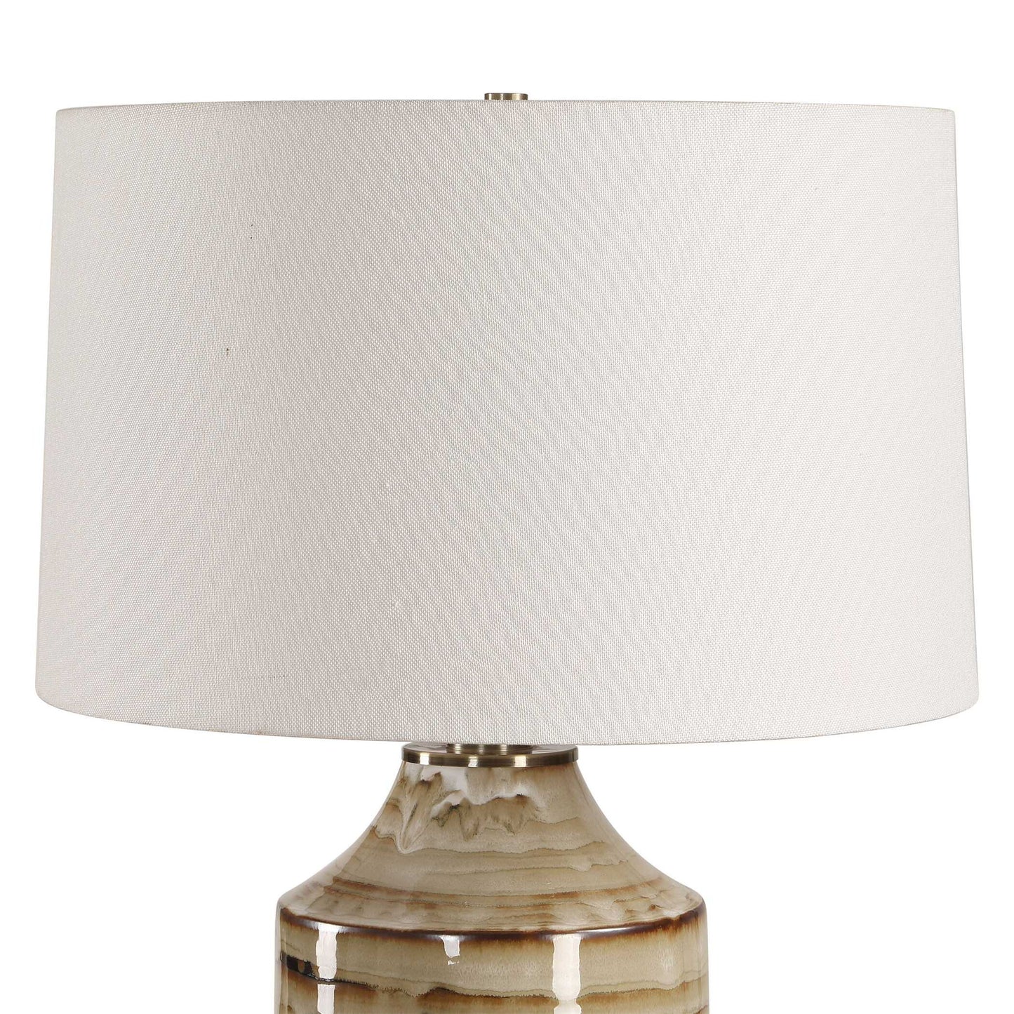 Schneider - Glazed Table Lamp - Brown / Beige