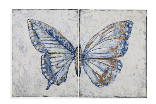 Blue Butterfly Canvas Art - Blue