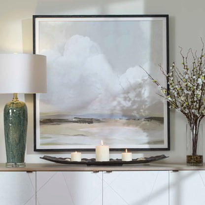 Soft Clouds - Framed Print - Pearl Silver