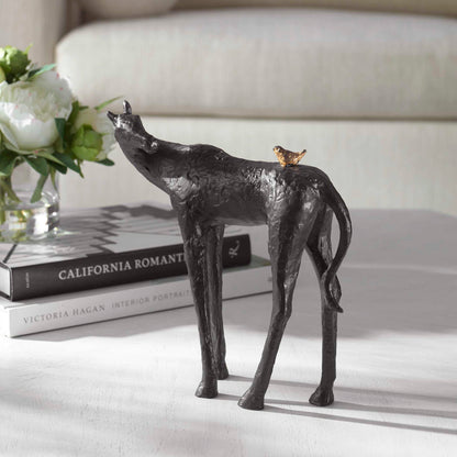 Hello Friend - Horse Sculpture - Black