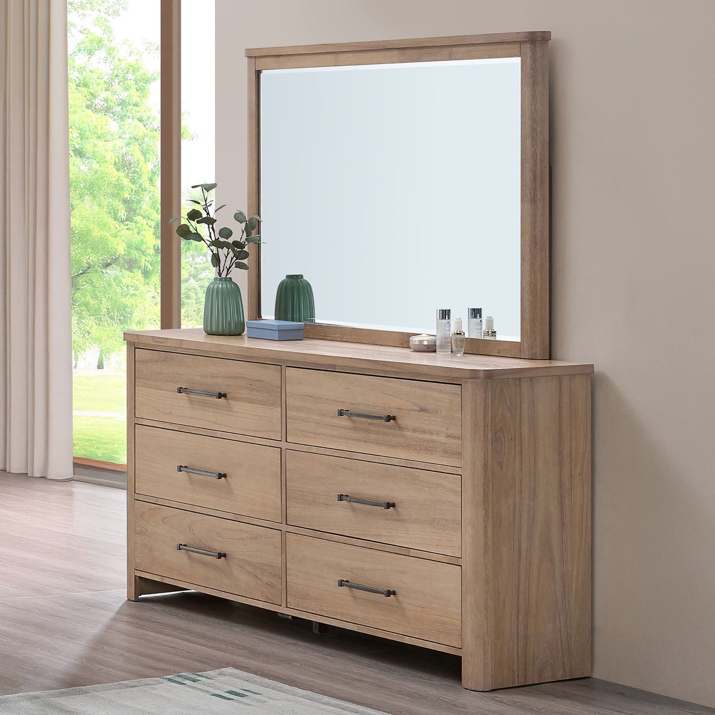 Anika - Mirror - Natural / Brown