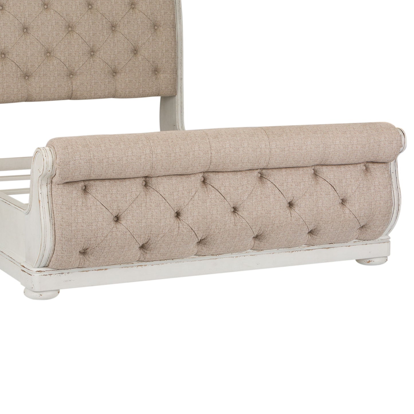 Abbey Park - King Upholstered Sleigh Footboard - White