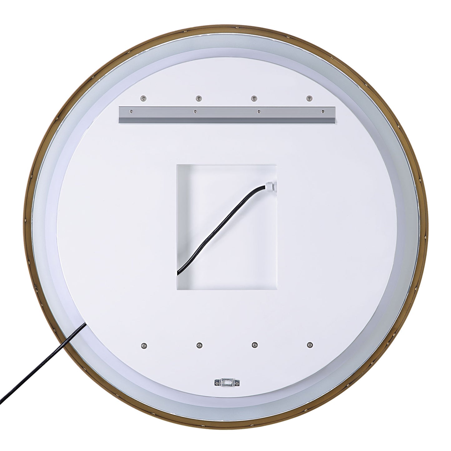 Crofton - Lighted Brass Round Mirror