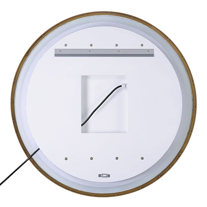 Crofton - Lighted Brass Round Mirror