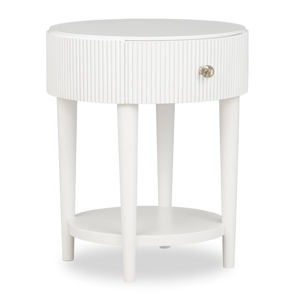 Adeline - Round Nightstand - Cloud White