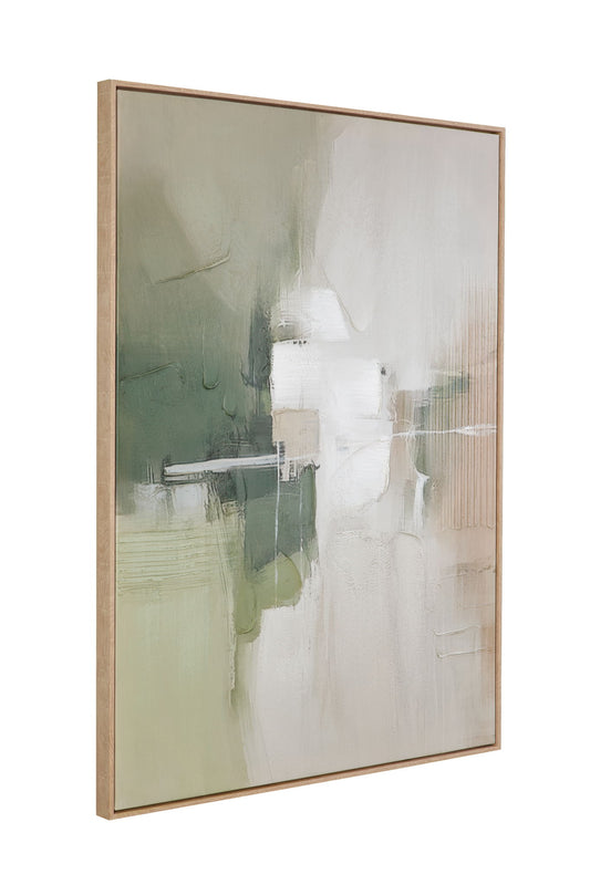 Verdant Horizon II Framed Canvas - Green