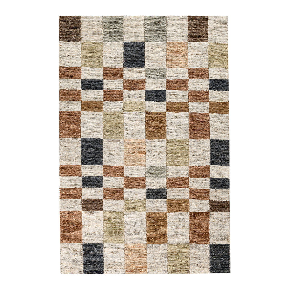 Soumak - 2' x 3' Jute Check Area Rug - Check Natural Multi