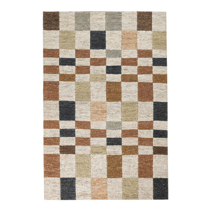 Soumak - 2' x 3' Jute Check Area Rug - Check Natural Multi