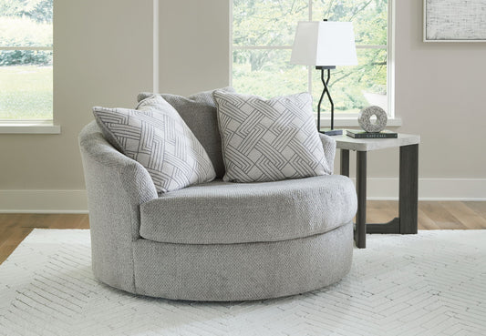 Casselbury - Oversized Swivel Accent Chair - Cement