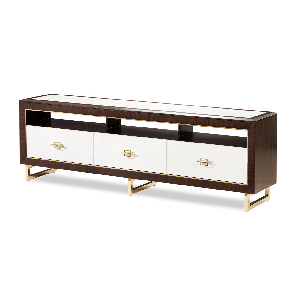 Belmont Place - Media Cabinet - White / Dark Brown