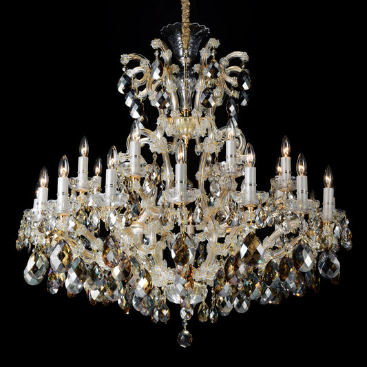 Michael Amini Lighting - La Scala 25-Light Traditional Crystal Chandelier - Cognac