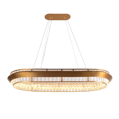 Michael Amini Lighting - Base Camp Oval Crystal LED Chandelier - Gold