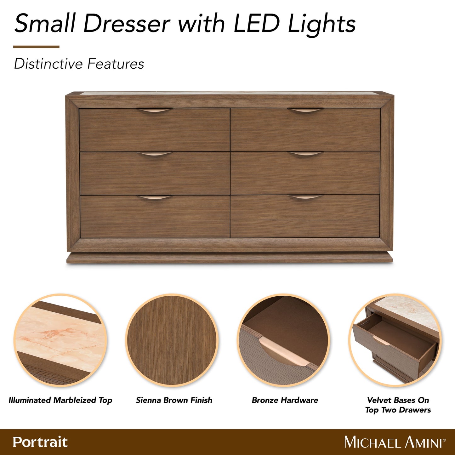 Portrait - 5-Drawer Chest With LED Lights