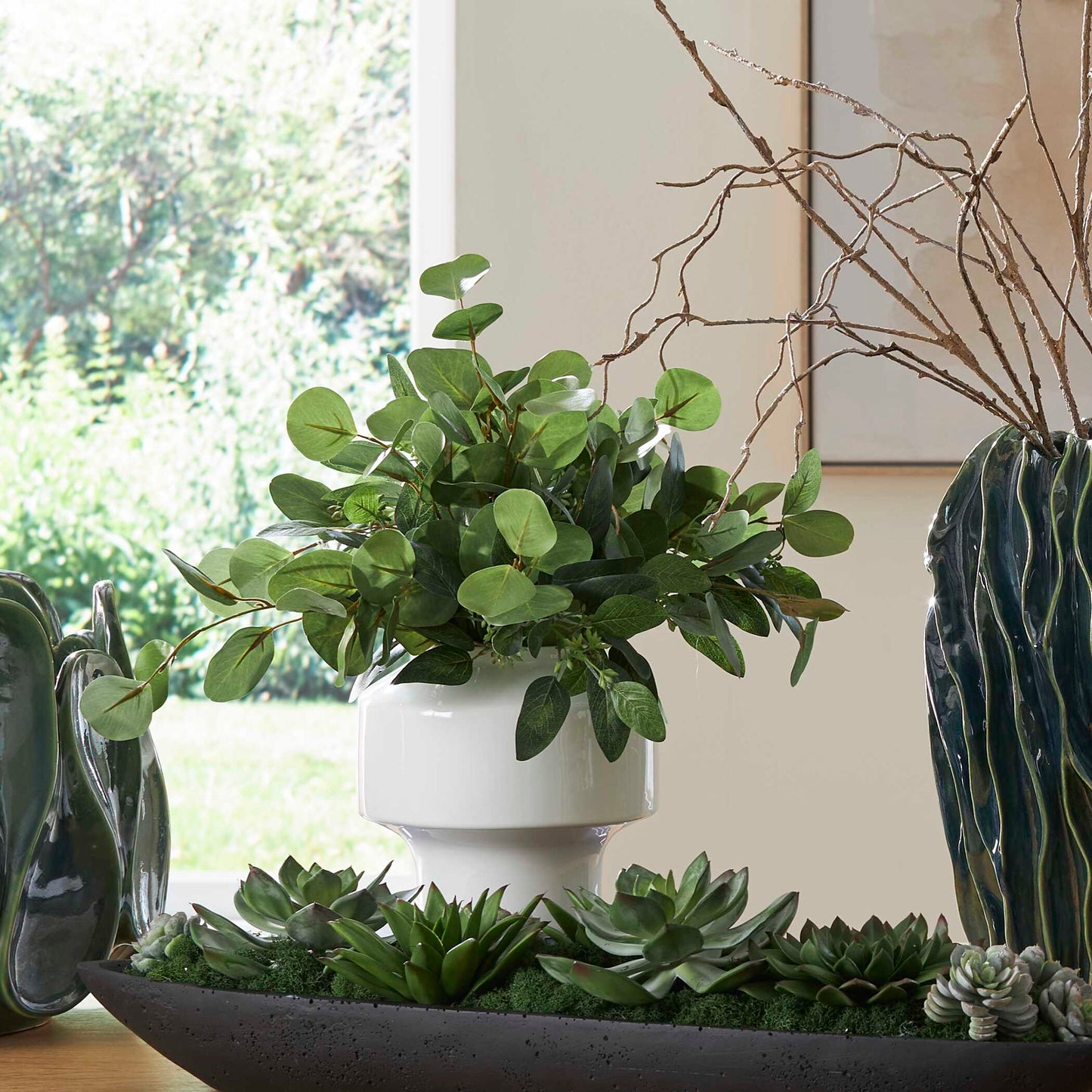 Essence Eucalyptus - Accent & Vase - Green / White