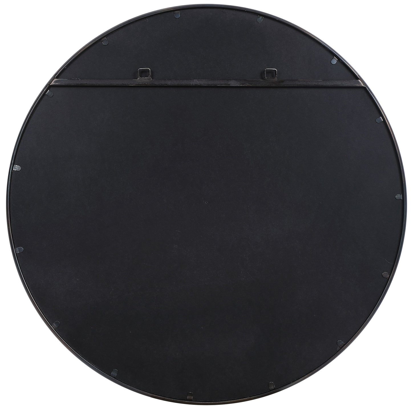 Belham - Round Iron Mirror - Black