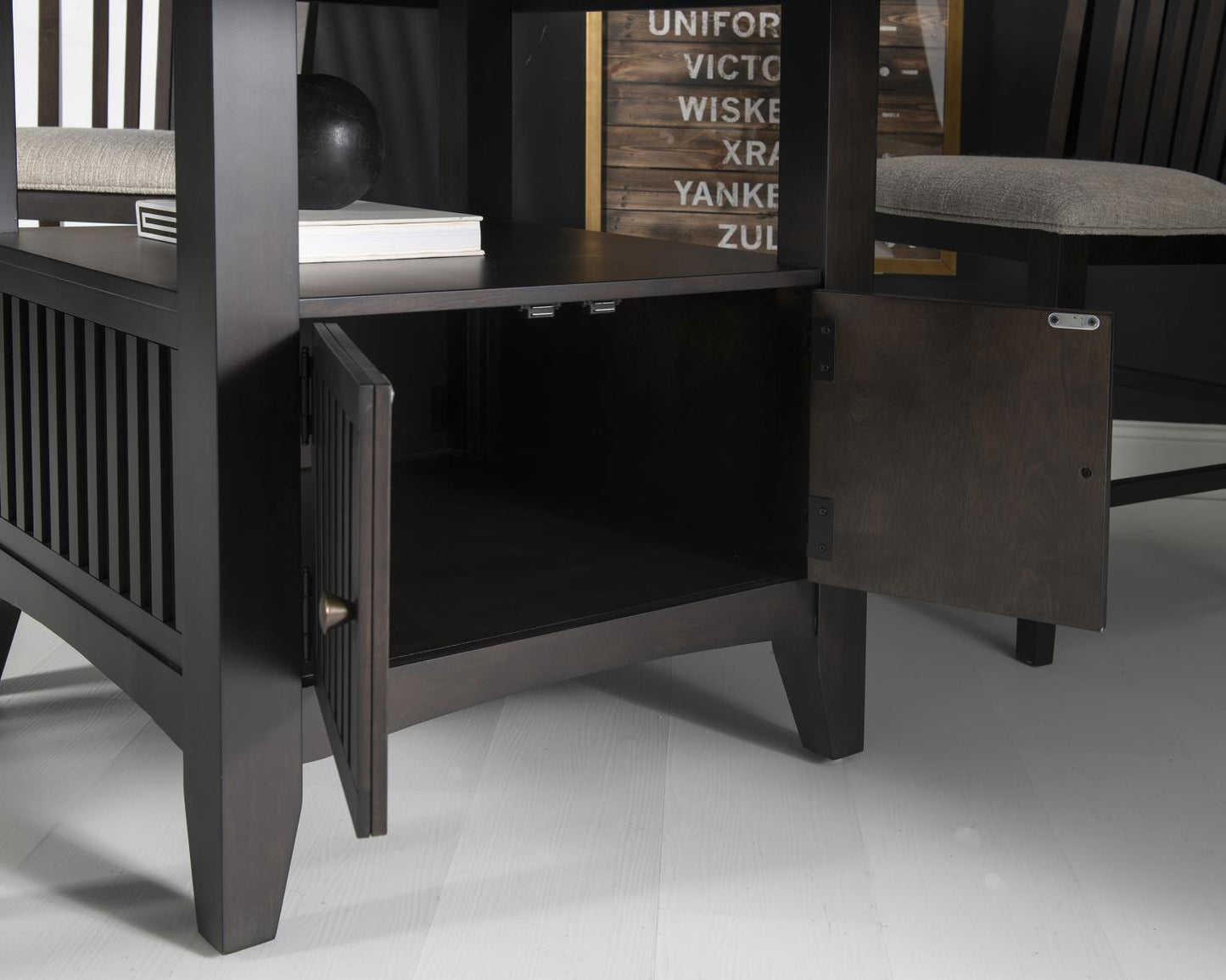 Caldwell - Complete Counter Height Dining Table With Storage Base - Espresso