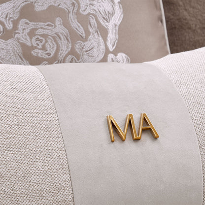Camellia Field - Asymmetrical Velvet Sofa - Beige / Dark Brown