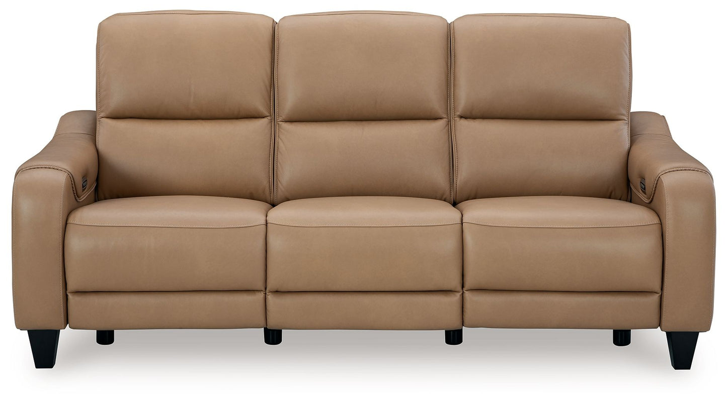 Mosswell - Power Reclining Sofa With Adj Headrest - Toffee