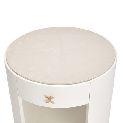 La Rachelle - Round End Table - Champagne