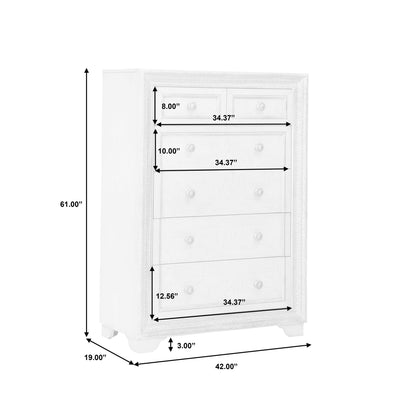 Camila - 6 Drawer Chest - Cream
