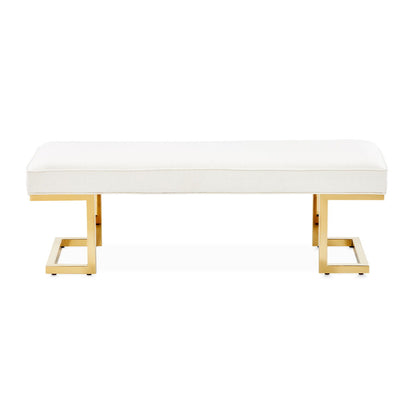 Belmont Place - Bed Bench - White / Gold