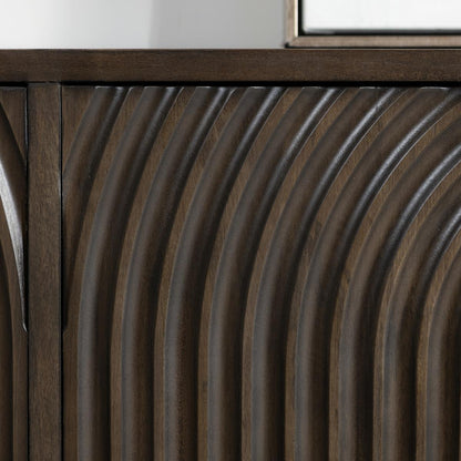Colson - Mango Wood 4 Door Cabinet - Dark Brown