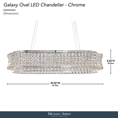 Michael Amini Lighting - Galaxy Oval LED Crystal Chandelier - Chrome