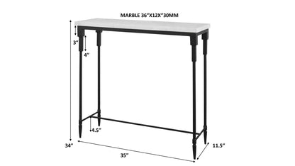 Bourges - Marble Console Table - White