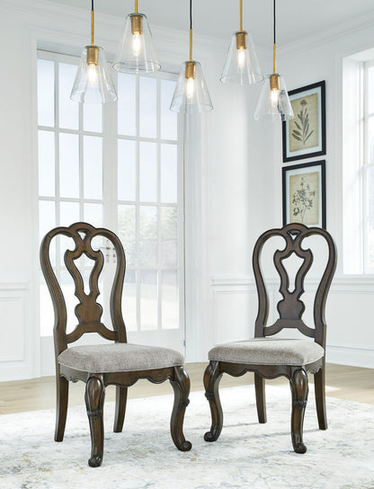 Maylee - Dining Upholstered Side Chair (Set of 2) - Dark Brown