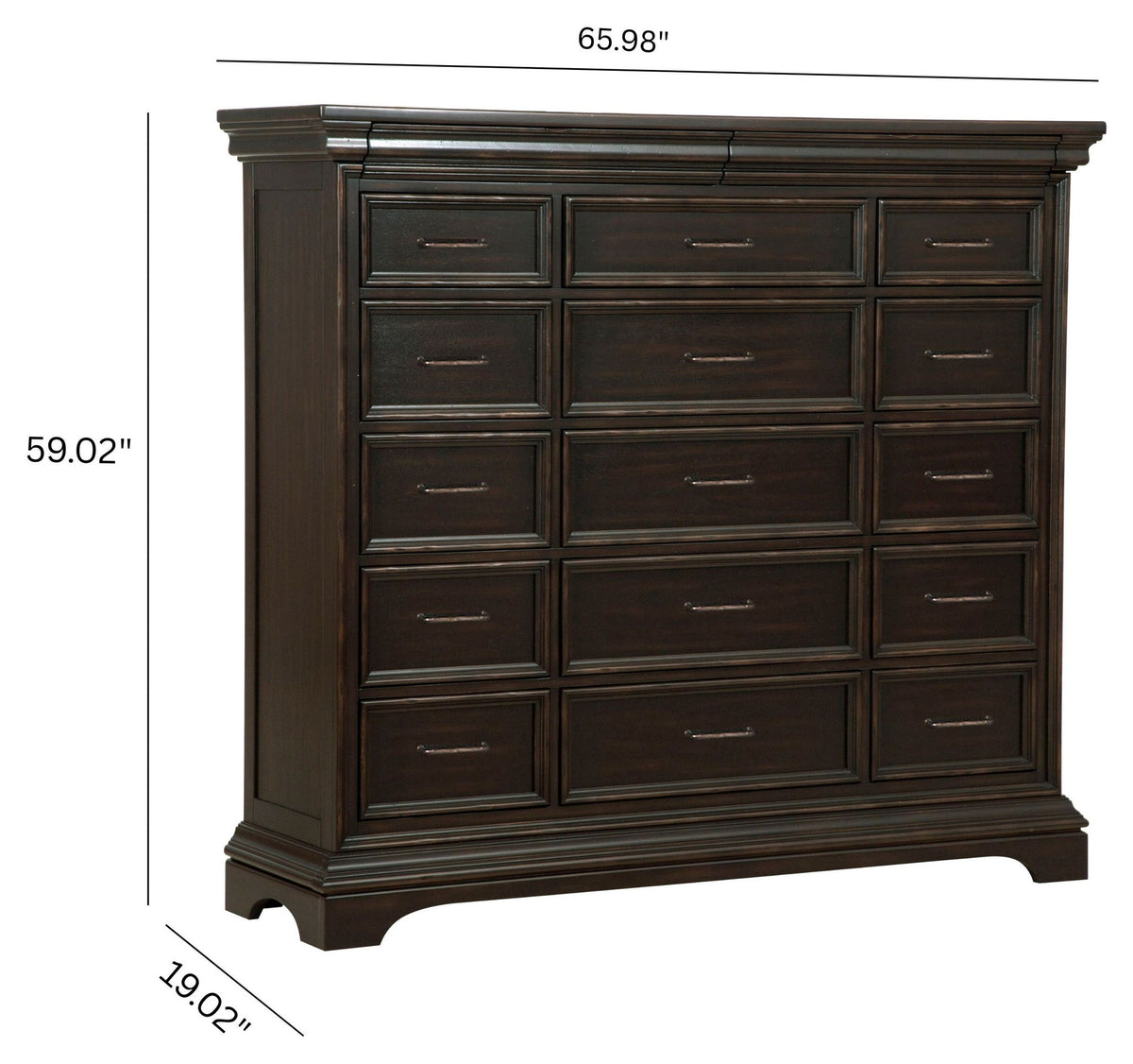 Caldwell - 17 Drawer Master Chest - Smoked Molasses