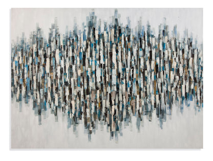 Blue Lines Canvas Art - Blue