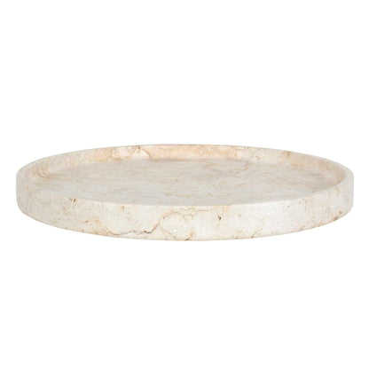 Travessa - Outdoor Round Stone Tray - White